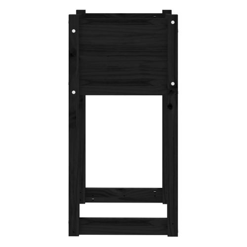 Jardinière Noir 40x40x81 Cm Bois Massif De Pin