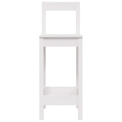 Chaises De Bar Lot De 2 Blanc 40x41,5x112 Cm Bois De Pin Solide