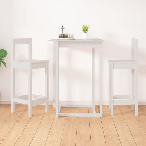 Chaises De Bar Lot De 2 Blanc 40x41,5x112 Cm Bois De Pin Solide