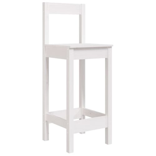 Chaises De Bar Lot De 2 Blanc 40x41,5x112 Cm Bois De Pin Solide