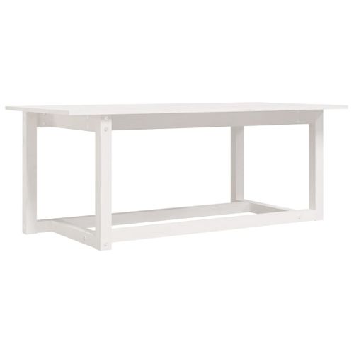 Table Basse Blanc 110x55x45 Cm Bois Massif De Pin