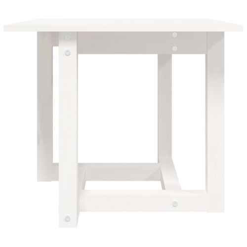 Table Basse Blanc 50x50x45 Cm Bois Massif De Pin