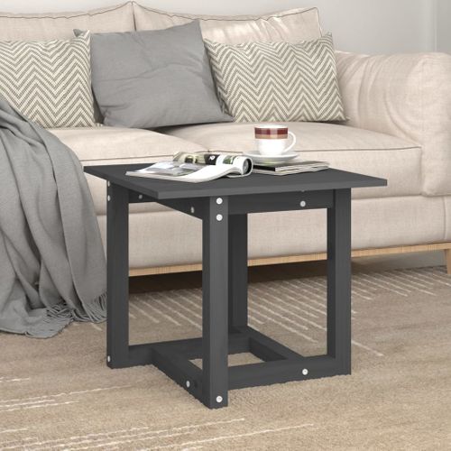 Table Basse Gris 50x50x45 Cm Bois Massif De Pin