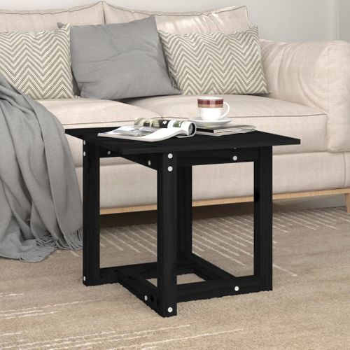 Table Basse Noir 50x50x45 Cm Bois Massif De Pin