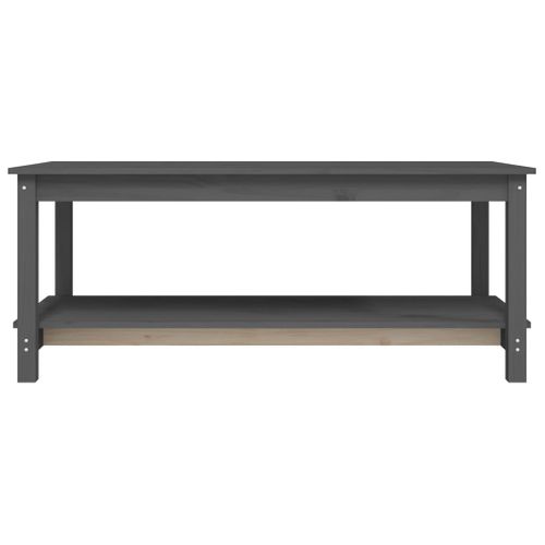 Table Basse Gris 110x55x45 Cm Bois Massif De Pin