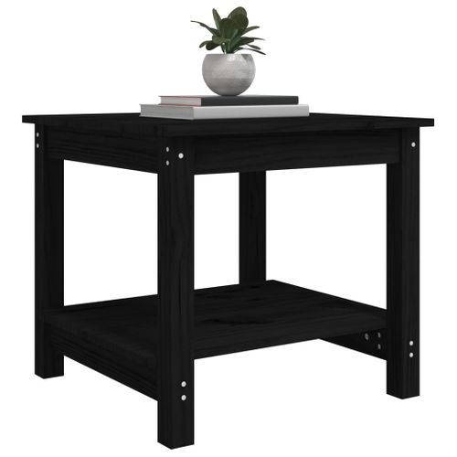Table Basse Noir 50x50x45 Cm Bois Massif De Pin