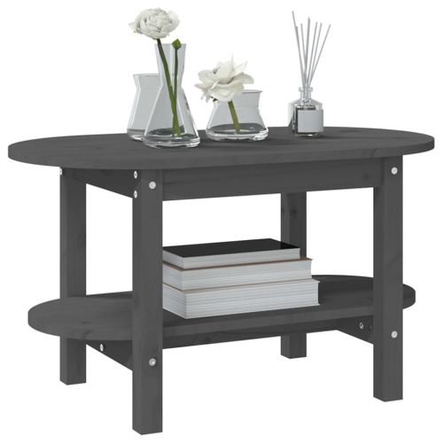 Table Basse Gris 80x45x45 Cm Bois Massif De Pin