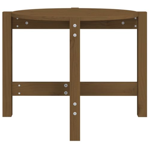 Table Basse Marron Miel Ø 62,5x45 Cm Bois Massif De Pin