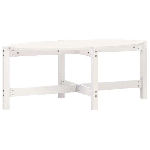 Table Basse Blanc 118x63x45 Cm Bois Massif De Pin