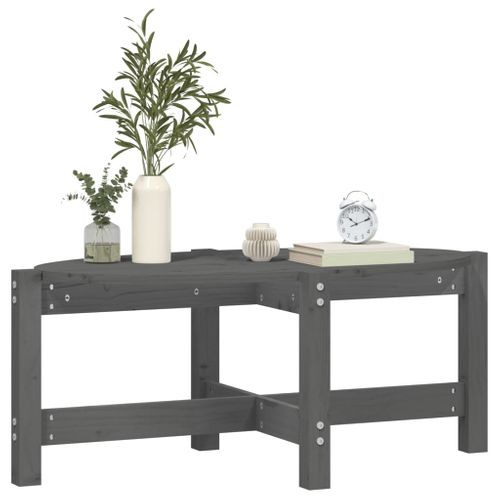 Table Basse Gris 87x48x35 Cm Bois Massif De Pin
