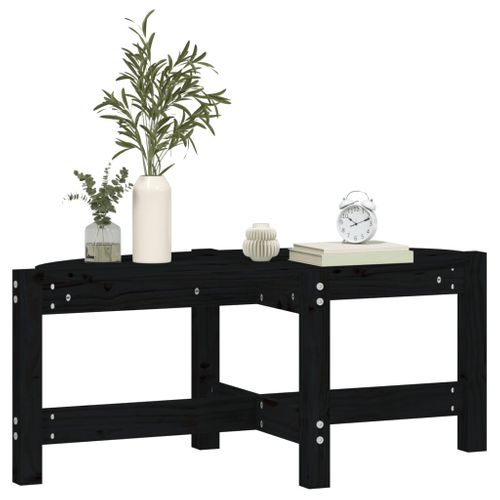 Table Basse Noir 87x48x35 Cm Bois Massif De Pin