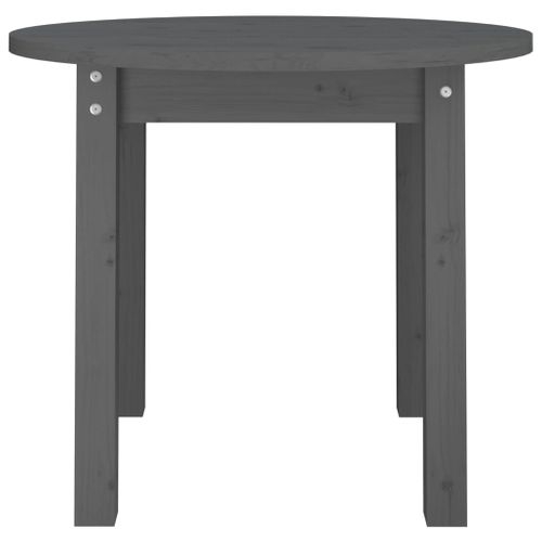 Table Basse Gris Ø 55x45 Cm Bois Massif De Pin
