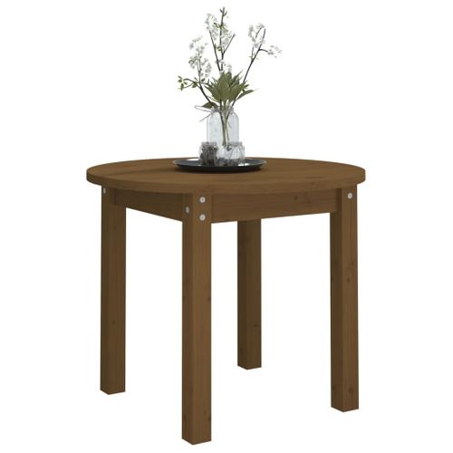Table Basse Marron Miel Ø 55x45 Cm Bois Massif De Pin