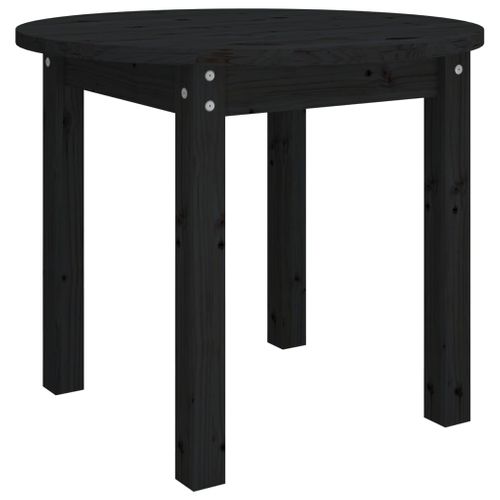 Table Basse Noir Ø 55x45 Cm Bois Massif De Pin