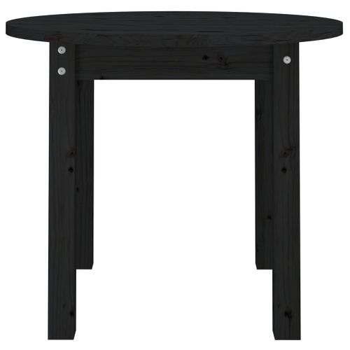 Table Basse Noir Ø 55x45 Cm Bois Massif De Pin