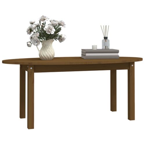 Table Basse Marron Miel 110x55x45 Cm Bois Massif De Pin