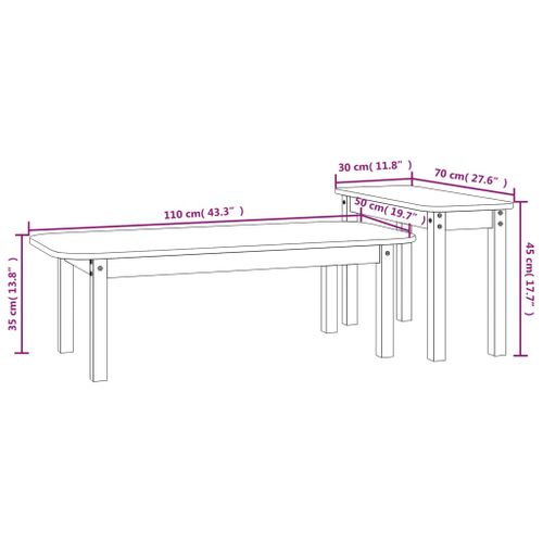 Ensemble De Tables Basses 2 Pièces Blanc Bois Massif De Pin