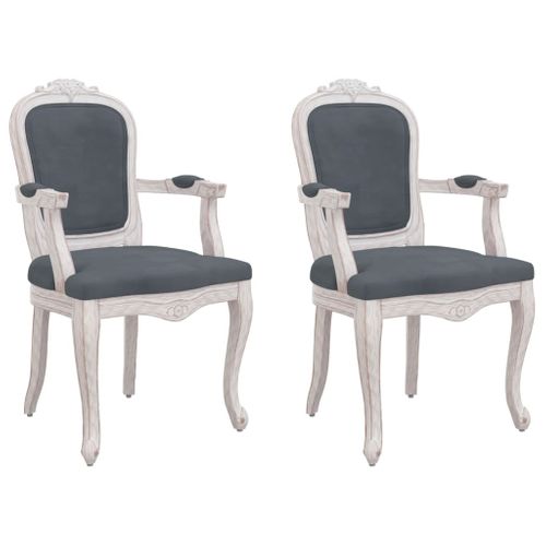 Chaises À Manger 2 PCs Gris Foncé 62x59,5x100,5 Cm Velours