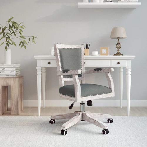 Chaise Pivotante De Bureau Gris Foncé Tissu