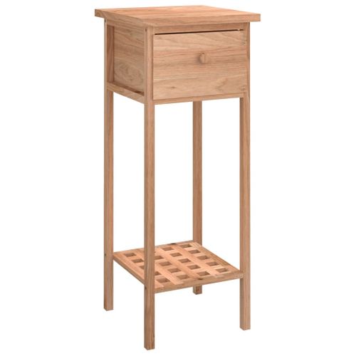 Table D'appoint Avec Tiroir 25x25x60 Cm Bois Massif De Noyer