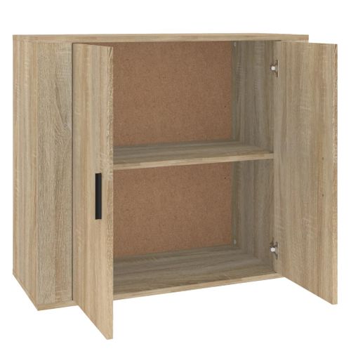 Buffet Chêne Sonoma 80x33x70 Cm Bois Contreplaqué