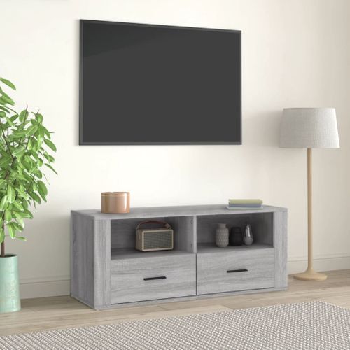 Meuble TV Sonoma Gris 100x35x40 Cm Bois Contreplaqué