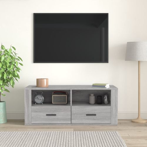 Meuble TV Sonoma Gris 100x35x40 Cm Bois Contreplaqué