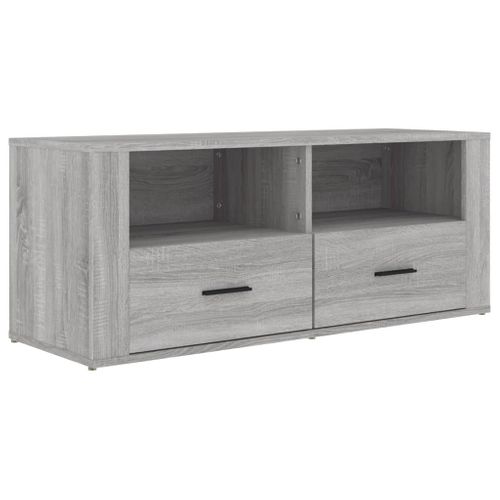 Meuble TV Sonoma Gris 100x35x40 Cm Bois Contreplaqué