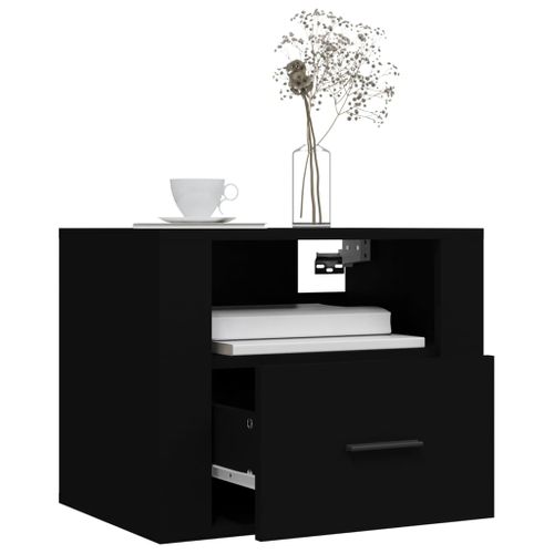 Tables De Chevet Murales 2 Pièces Noir 50x36x40 Cm