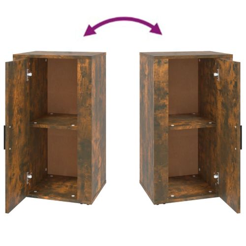 Buffet Chêne Fumé 40x33x70 Cm Bois Contreplaqué