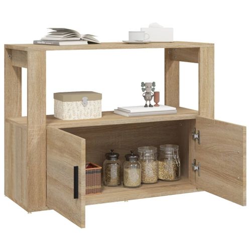 Buffet Chêne Sonoma 80x30x60 Cm Bois Contreplaqué