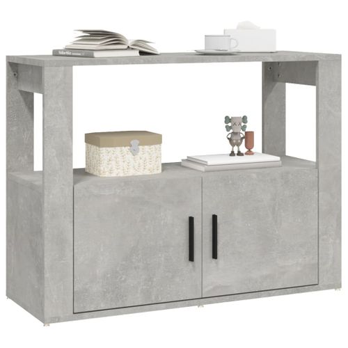 Buffet Gris Béton 80x30x60 Cm Bois Contreplaqué