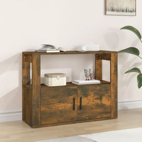 Buffet Chêne Fumé 80x30x60 Cm Bois Contreplaqué