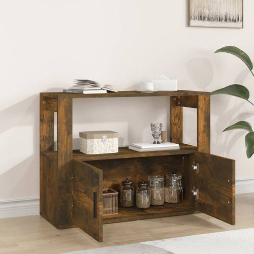 Buffet Chêne Fumé 80x30x60 Cm Bois Contreplaqué