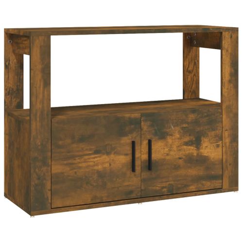 Buffet Chêne Fumé 80x30x60 Cm Bois Contreplaqué