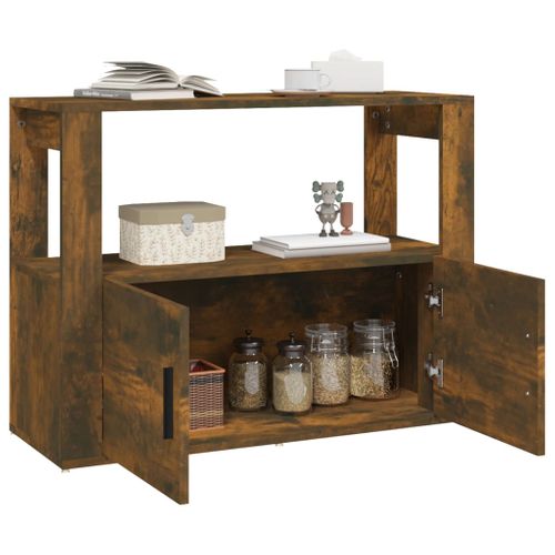 Buffet Chêne Fumé 80x30x60 Cm Bois Contreplaqué