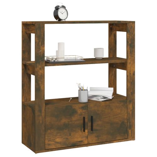 Buffet Chêne Fumé 80x30x90 Cm Bois Contreplaqué