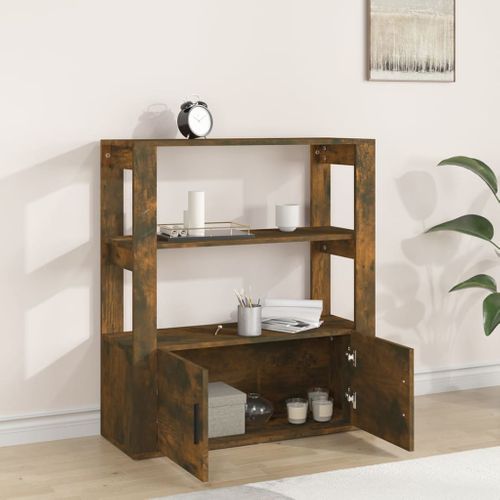 Buffet Chêne Fumé 80x30x90 Cm Bois Contreplaqué