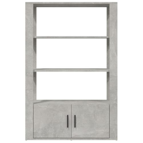 Buffet Gris Béton 80x30x119,5 Cm Bois D'ingénierie
