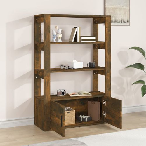 Buffet Chêne Fumé 80x30x119,5 Cm Bois Contreplaqué