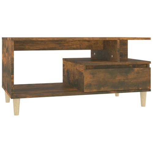 Table Basse Chêne Fumé 90x49x45 Cm Bois Contreplaqué