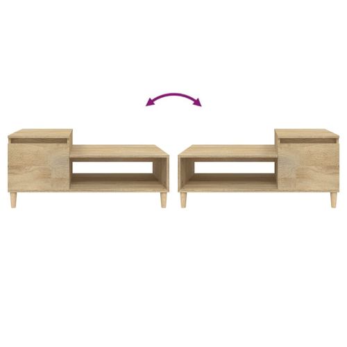 Table Basse Chêne Sonoma 100x50x45 Cm Bois Contreplaqué