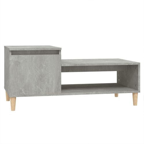 Table Basse Gris Béton 100x50x45 Cm Bois Contreplaqué