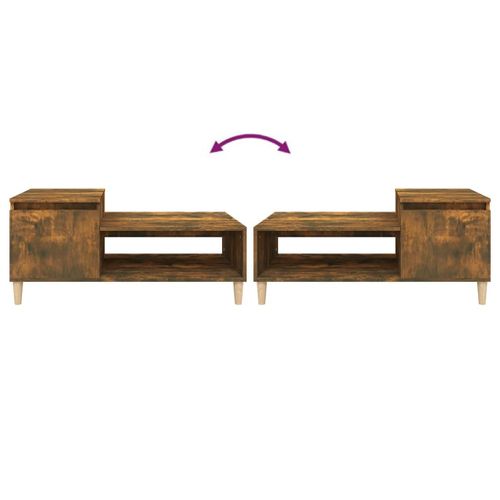 Table Basse Chêne Fumé 100x50x45 Cm Bois Contreplaqué