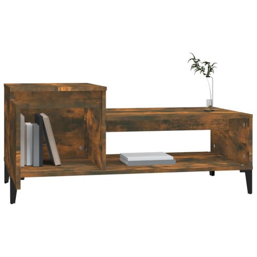 Table Basse Chêne Fumé 100x50x45 Cm Bois Contreplaqué