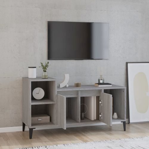 Meuble TV Sonoma Gris 100x35x55 Cm Bois Contreplaqué