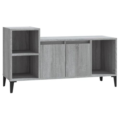 Meuble TV Sonoma Gris 100x35x55 Cm Bois Contreplaqué