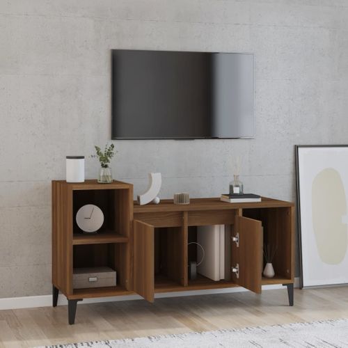 Meuble TV Chêne Marron 100x35x55 Cm Bois Contreplaqué