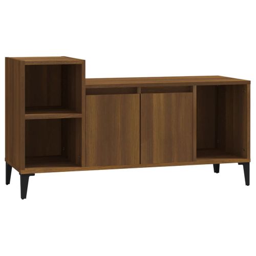 Meuble TV Chêne Marron 100x35x55 Cm Bois Contreplaqué