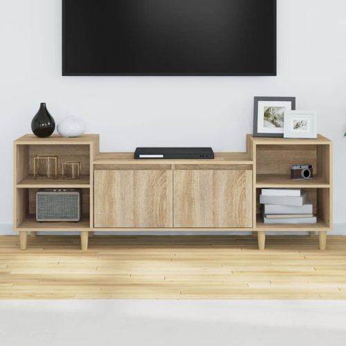 Meuble TV Chêne Sonoma 160x35x55 Cm Bois Contreplaqué